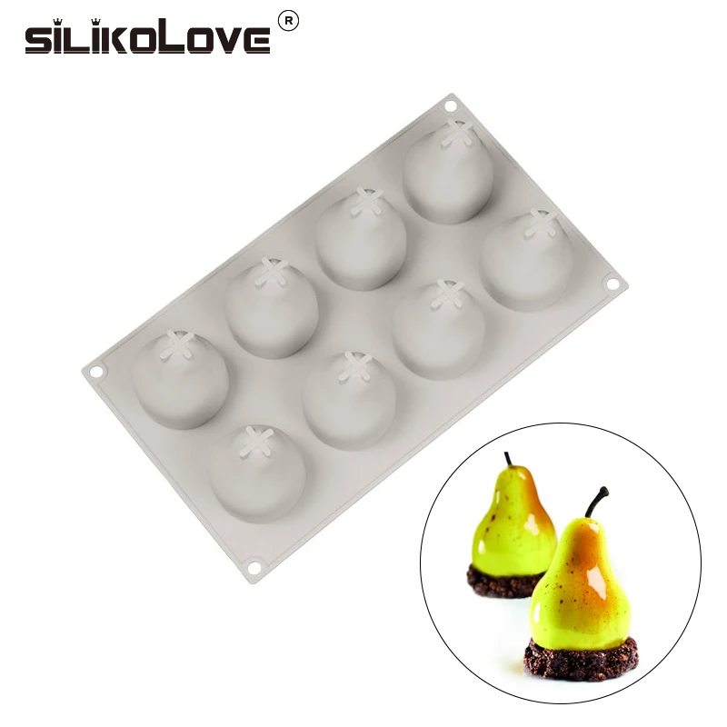 SILIKOLOVE, форма груши, 3D силиконовая форма для выпечки торта, форма для мусса, трюфеля, пирожные, форма для сковороды, силиконовый инструмент для выпечки тортов