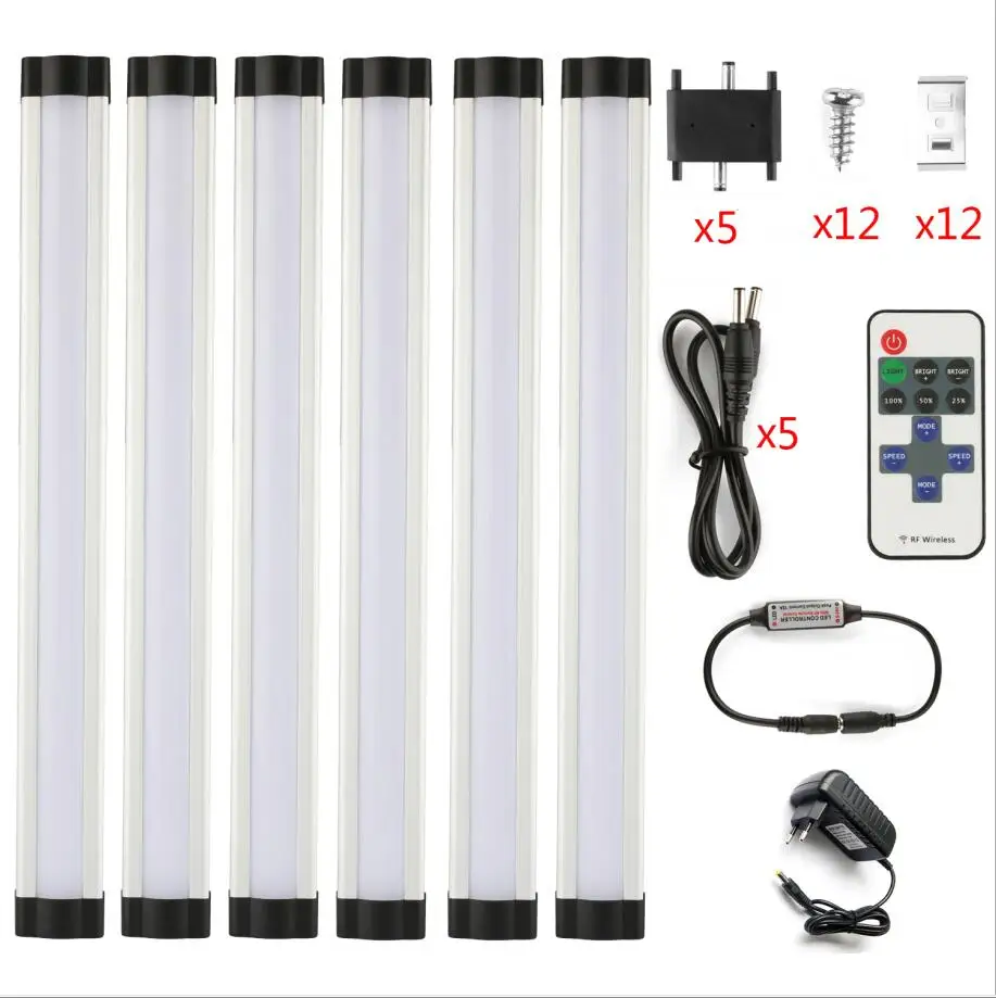 6p milk eu plug Светодиодный светильник 2835, теплый белый/белый 0,3 м, 3 Вт, постоянный ток, 12 Вольт, свободный светильник для бара(входит в комплект), используется для книжного шкафа/работы/кухни - Испускаемый цвет: 6p milk eu plug