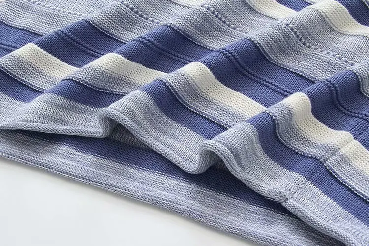 Plus size women Knitted pullover light Violet striped autumn winter ladies sweater wool female 5XL women sweater