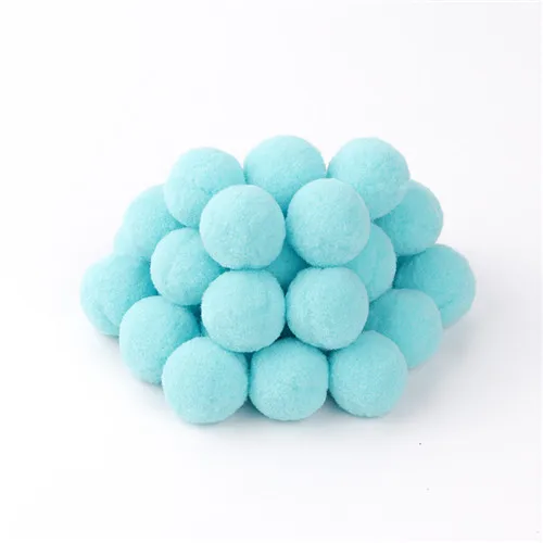 lt sky blue 10/15/20/25/30 мм цветок мяч DIY Искусственный Поддельные Свадебные цветы Home Decor Pom меховыми помпонами ткань аксессуары для шитья - Цвет: lt sky blue