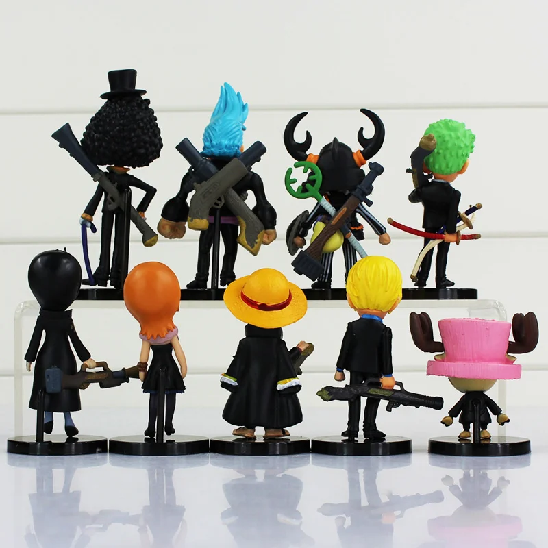 9 шт./лот горячие аниме соломенные шляпы Luffy Roronoa Zoro Sanji мини ПВХ экшн-фигурки куклы