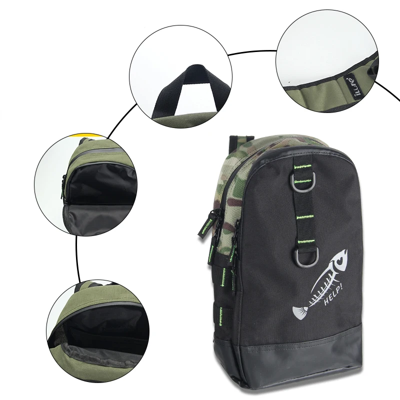 Portable Multifunction Fishing Bag 34*20*11cm for Carp fishing Canvas Lure Reel Shoulder Waist Backpack | Спорт и развлечения