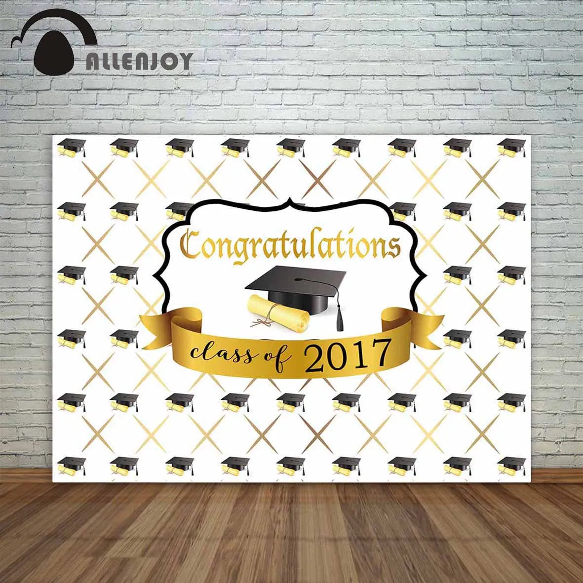 Allenjoy фон для фотосъемки поздравление Выпускной шапка диплом Золотая лента