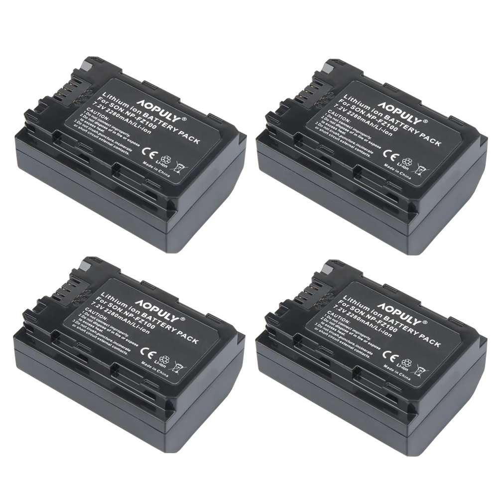 

4pcs NP-FZ100 NP FZ100 camera battery Rechargeable For Sony ILCE-9 Alpha 9 A9 9R A9R 9S A9S A7RIII A7R3 7RM3 A7m3 BC-QZ1