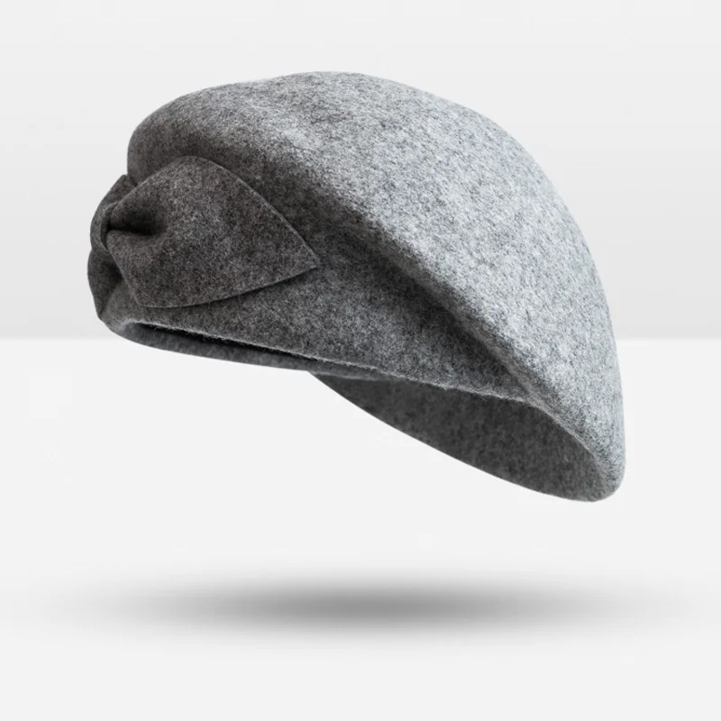 Женская шляпа Fedoras, Женская кепка, женская кепка Fedoras, элегантная, британский стиль, мягкая, с широкими полями, из чистой шерсти, шляпа Fedoras, женская, винтажная, популярная, Шерстяная кепка s - Цвет: Gray
