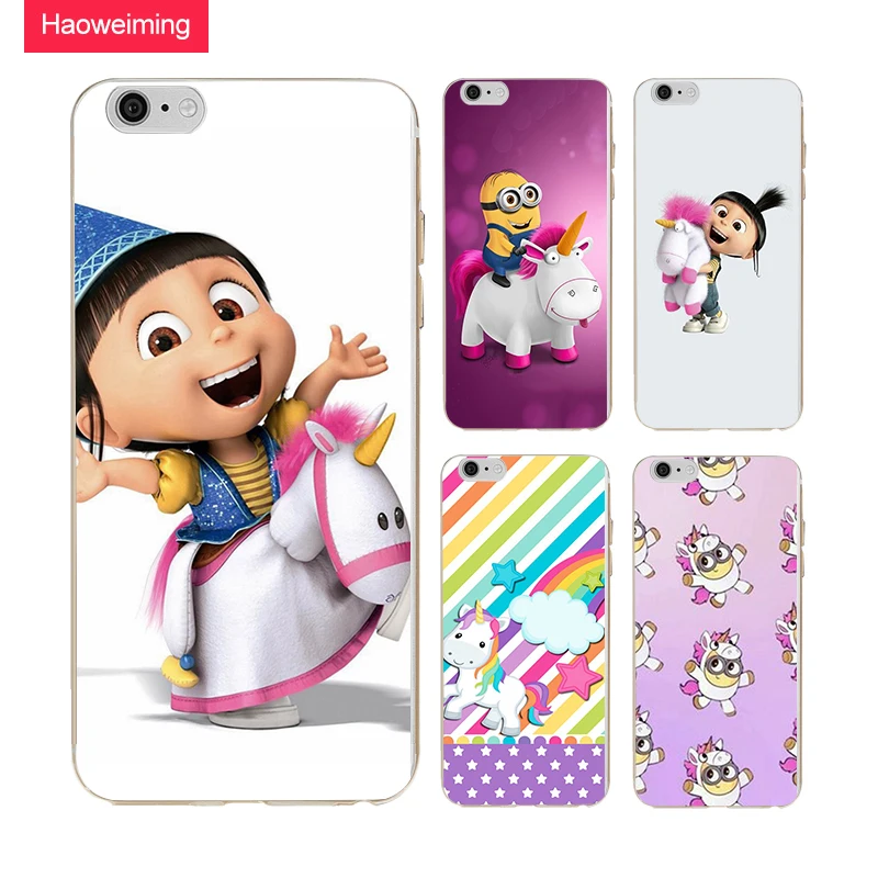 Haoweiming Единорог и Миньон тонкий силиконовый чехол для iphone X 4 4S 5 5S SE 6 S 7 8 плюс