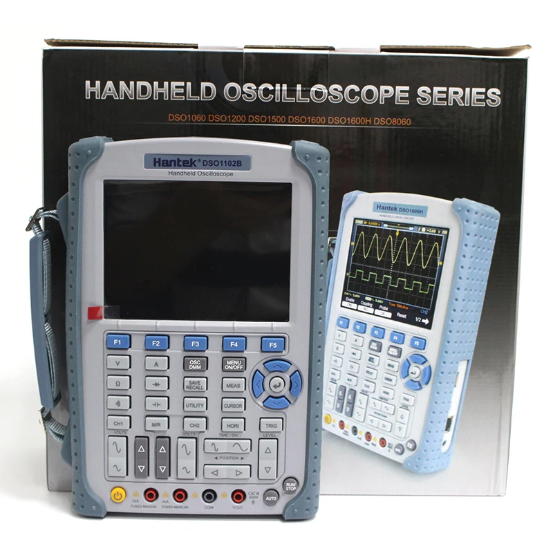 Hantek DSO1102B 2 канала Ручной цифровой осциллограф 100 МГц полоса пропускания USB Osciloscopio 6000 отсчетов DMM мультиметр 1GSa/s