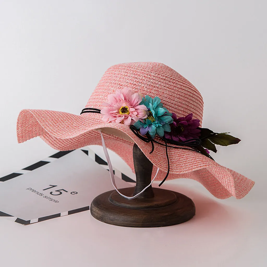 

Summer Baby Hat Flower Breathable Caps Straw Sun Hat Kids Hats Boys Girls Hats cap for boy girl baby beanie