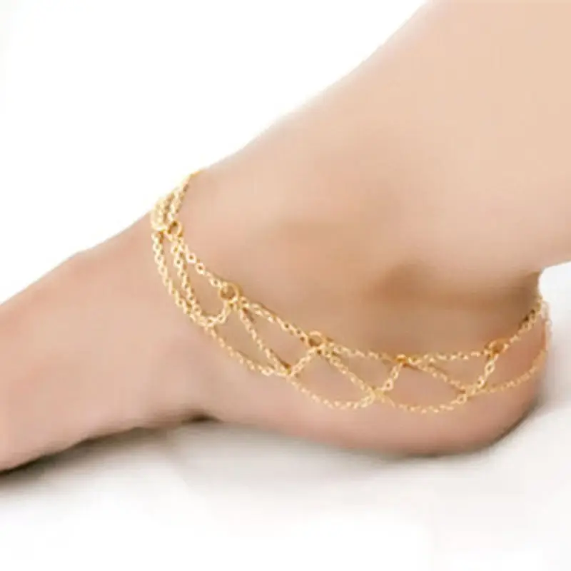 Женская цепочка с кисточкой для девочек Золотая браслет на лодыжку ногу