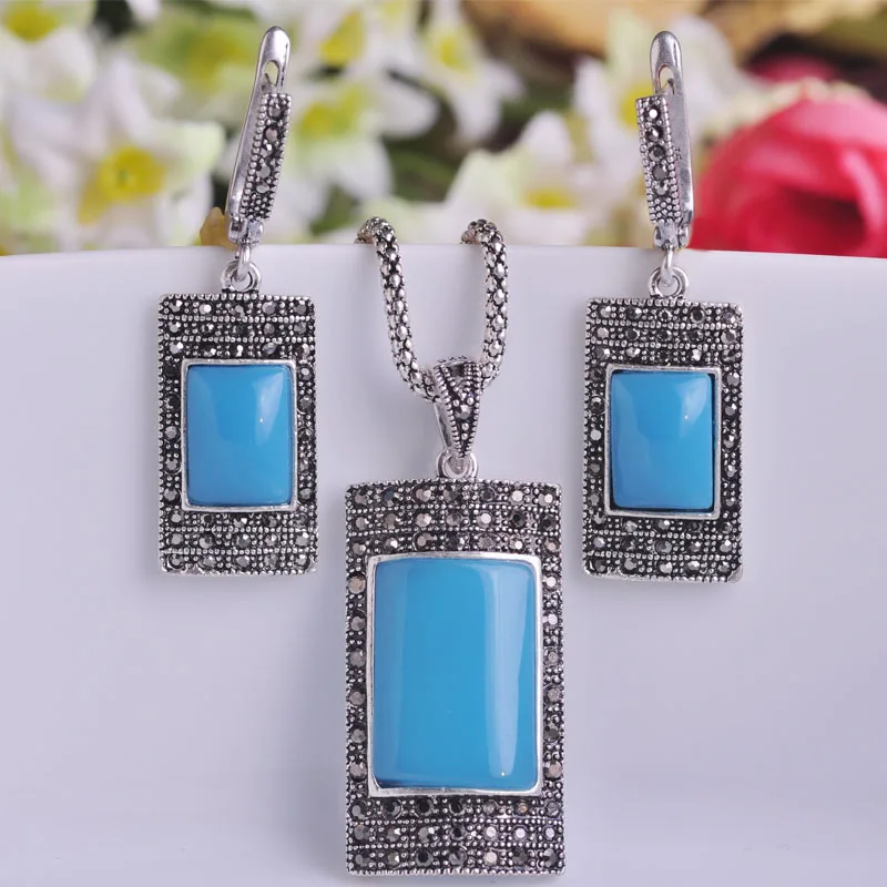 Женский Банкетный комплект Blucome красные сережки-Крючки из смолы в турецком стиле