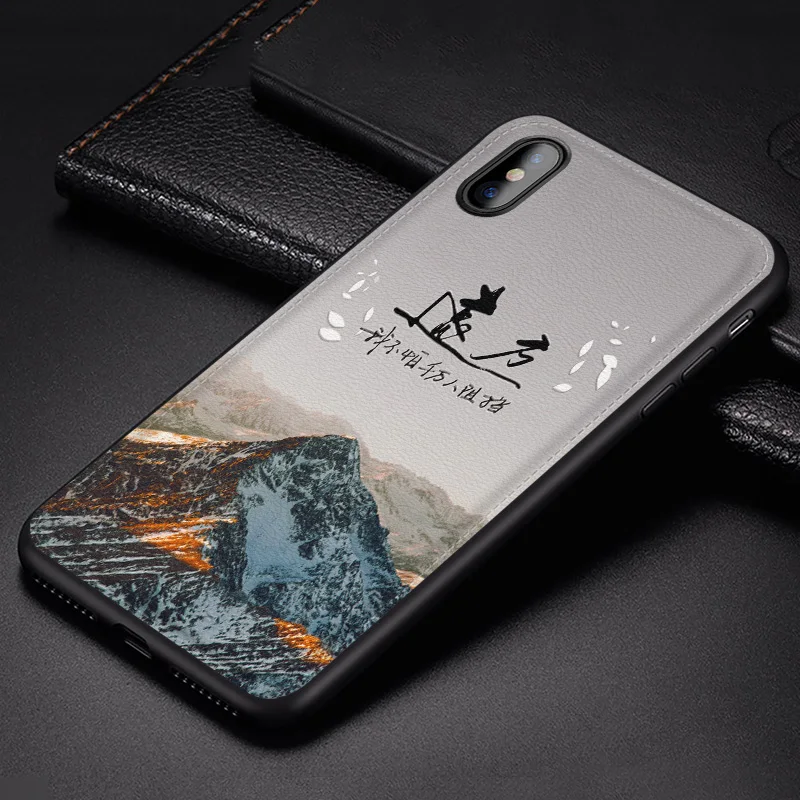 IIOZO природный пейзаж мягкий из искусственной кожи чехол для Iphone X XR XS MAX 6 7 8 plus снежные горы задняя крышка чехол для телефона s - Цвет: volcano