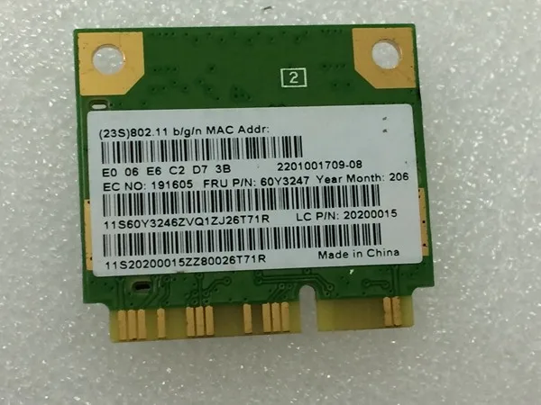 Новинка для Realtek RTL8188CE Half Mini PCI-E Wi-Fi беспроводная карта для IBM Lenovo E530 E535 E435 E420 E325 X230 60Y3247