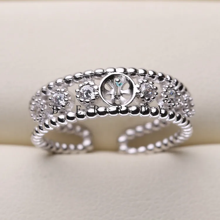 Уникальные Модные Pearl Ring крепления, выводы кольцо, регулируемое кольцо Jewelry Запчасти фитинги очарование аксессуары серебряные украшения