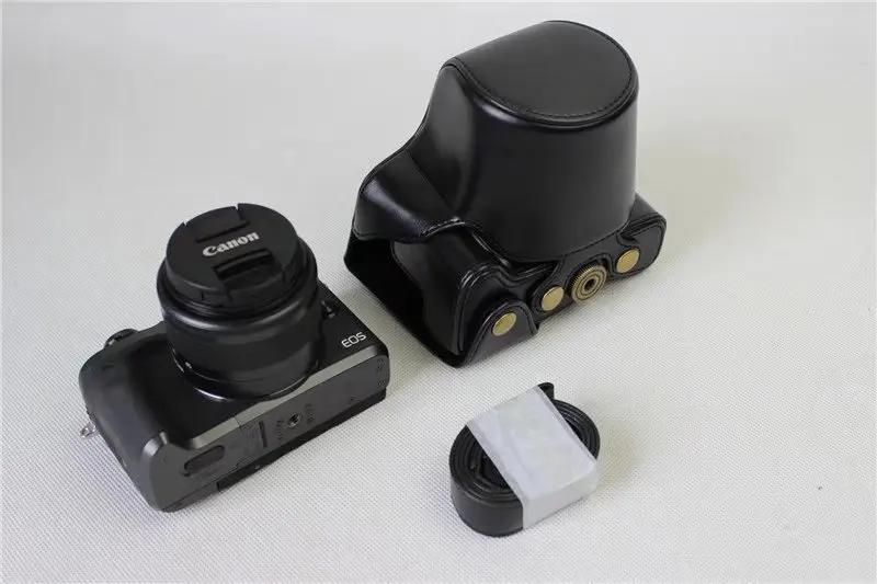 Новинка чехол из искусственной кожи для камеры Canon EOS M6 EOSM6 EOSM 6 15 45 мм объектива с
