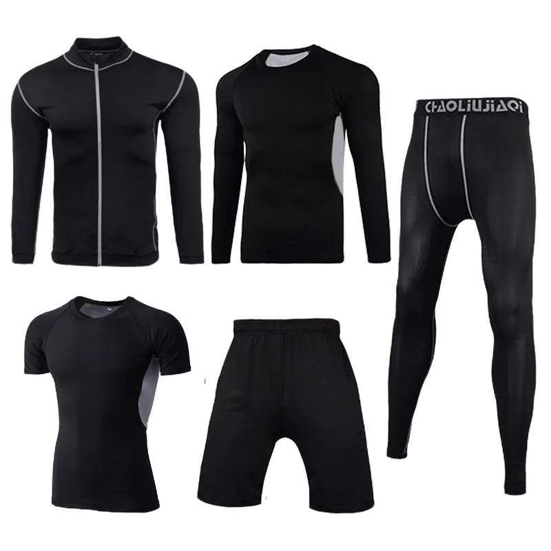 Men sportswear-SL3 Мужская спортивная одежда, эластичные спортивные костюмы, дышащий спортивный костюм для пробежек, тренировок, спортзала, фитнеса, тренировки, одежда для быстросохнущего бега, мужской комплект - Цвет: Men sportswear-SL3