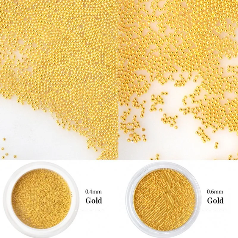 1 коробка серебристого цвета розового золота икры (Размер: 0 4/0 6 мм) металлические