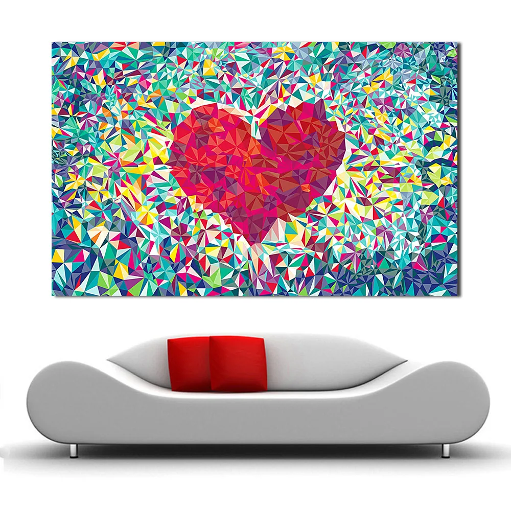 JQHYART любовь абстрактные картины любви холст печать картина домашний Декор