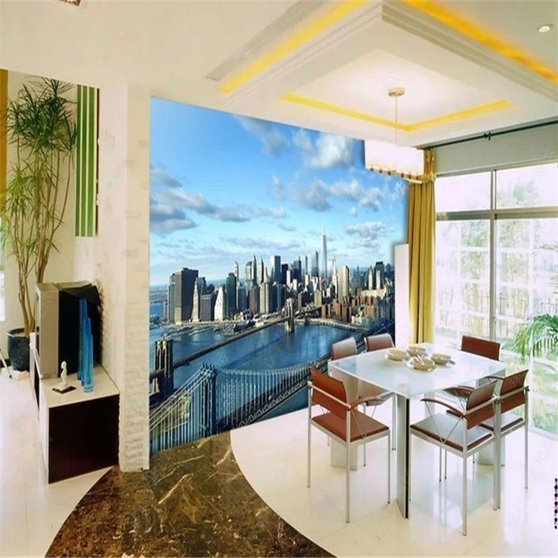 3d фото обои для дома Современная архитектура Нью Йорк мир видения разработка