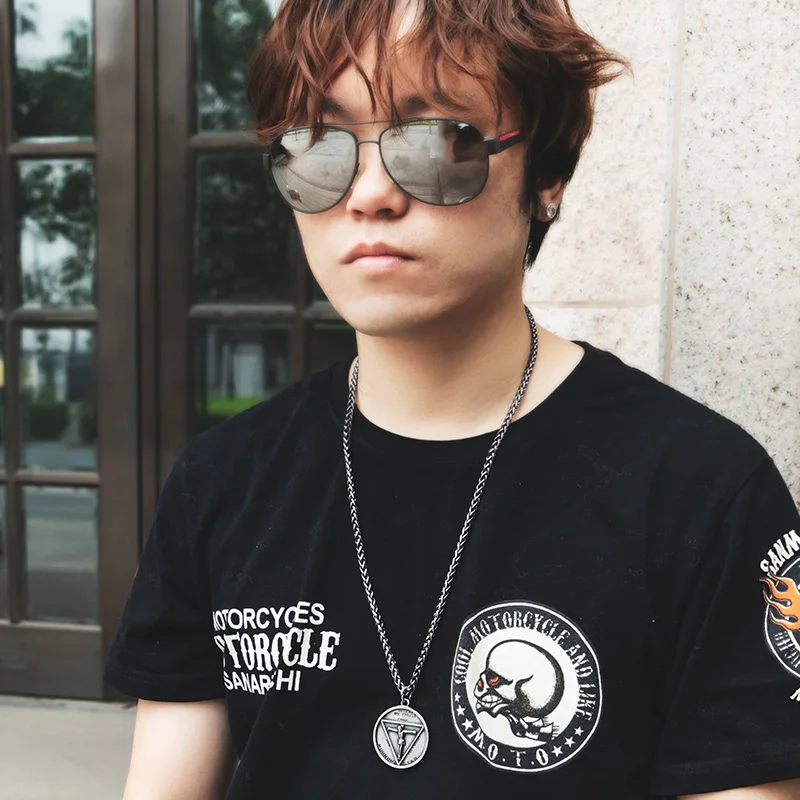 Ожерелье из нержавеющей стали с головой козы и пентаграммой в стиле панк