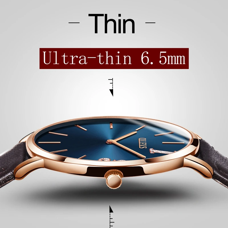 OLEVS Роскошные Брендовые Часы мужские Ультра тонкие кожаные спортивные часы из