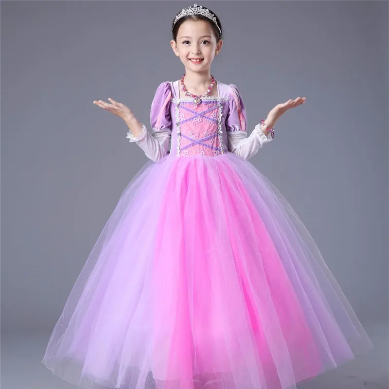 Детские платья принцессы для девочек Длинные вечерние бальные Детская одежда