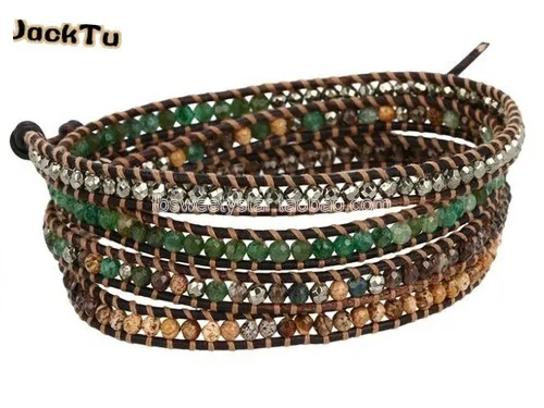 

hematite stone beads pyrite beads wrap bracelet for women