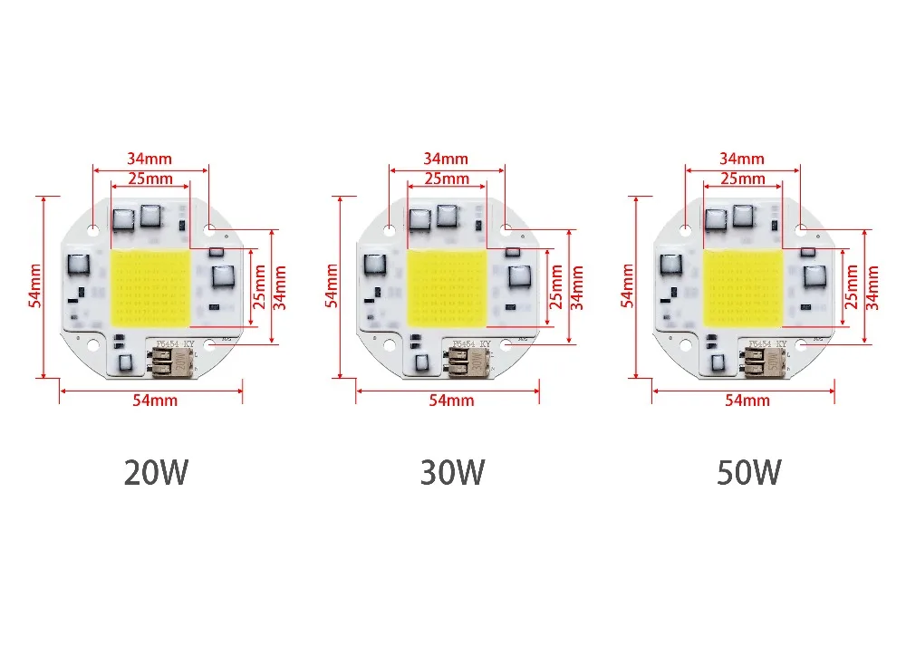 10 шт. AC80V-260V led cob чип 20 Вт 30 Вт 50 Вт вход smart ic для Diy прожектор открытый настенный светильник прожектор