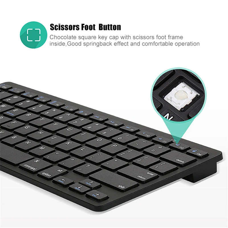 Портативная мини клавиатура Bluetooth 78 клавиш супер тонкая беспроводная для iPad