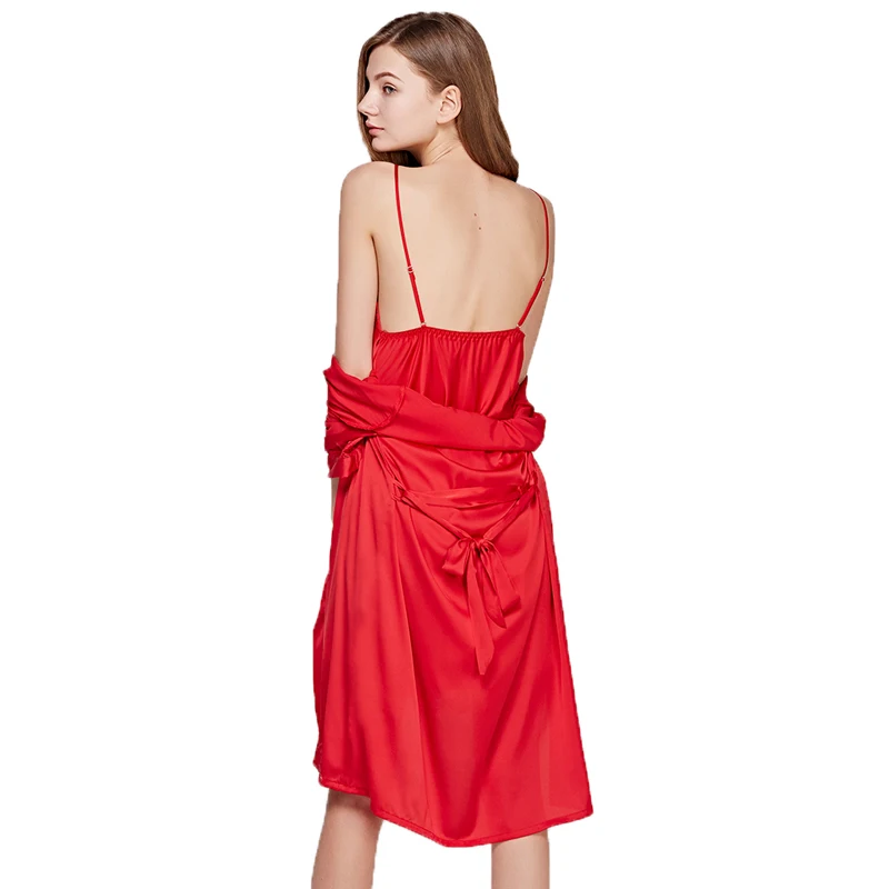 Бренд Fiklyc Женский комплект из двух предметов для сна и отдыха халат рубашка