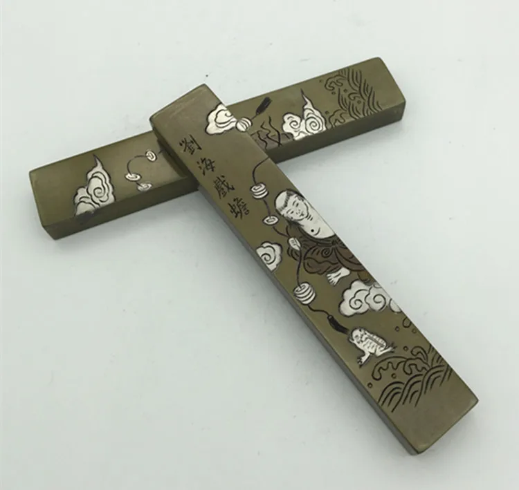 The &quotscholar's four jewels&quot brass Paperweight (Liu Haixi toad) solid copper | Дом и сад