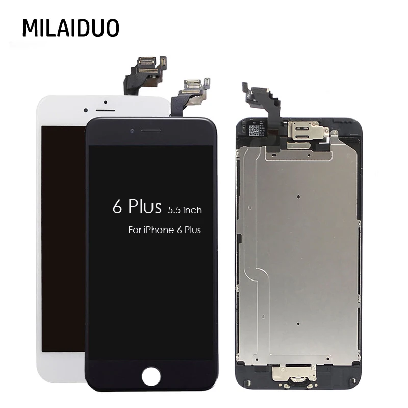ЖК-дисплей для iPhone 6 Plus сенсорный экран дигитайзер + кнопка Home фронтальная камера