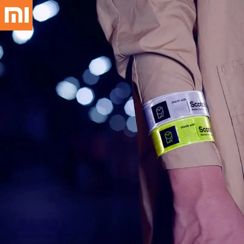 Xiaomi mijia miaomiaoce 38CM Night Reflective Wrist Band One Second Quick Wearing Automatic Flexible Fluorescent Light Strap | Электроника