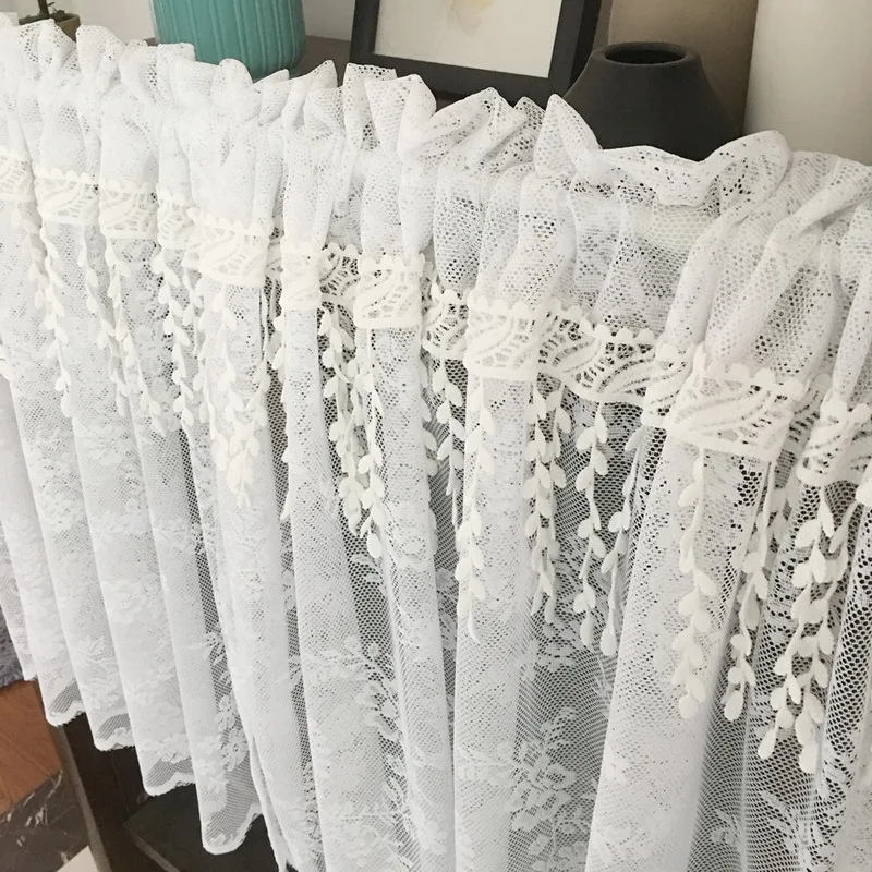 Современные романтические кантри тюлевые кухонные занавески модные пшеничные