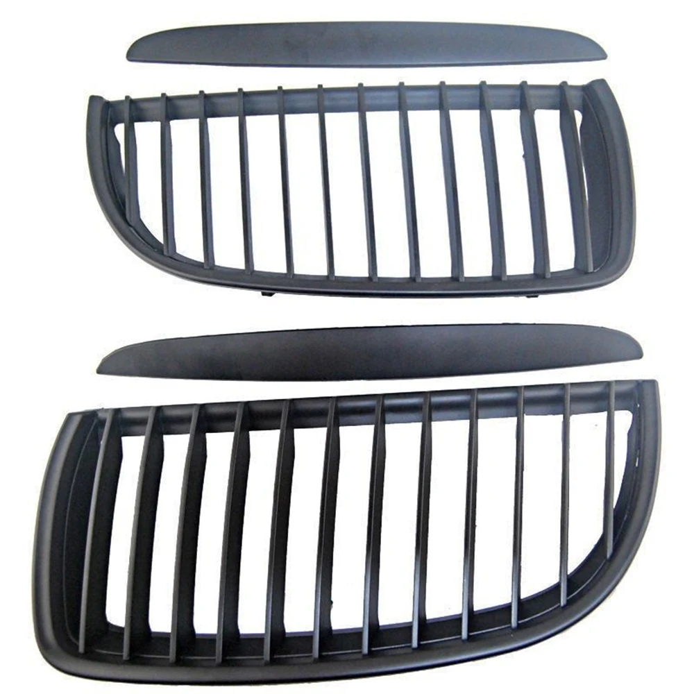 A Pair Of Matte Black Car Intake Grille Meshes For Bmw E90 E91 04-07