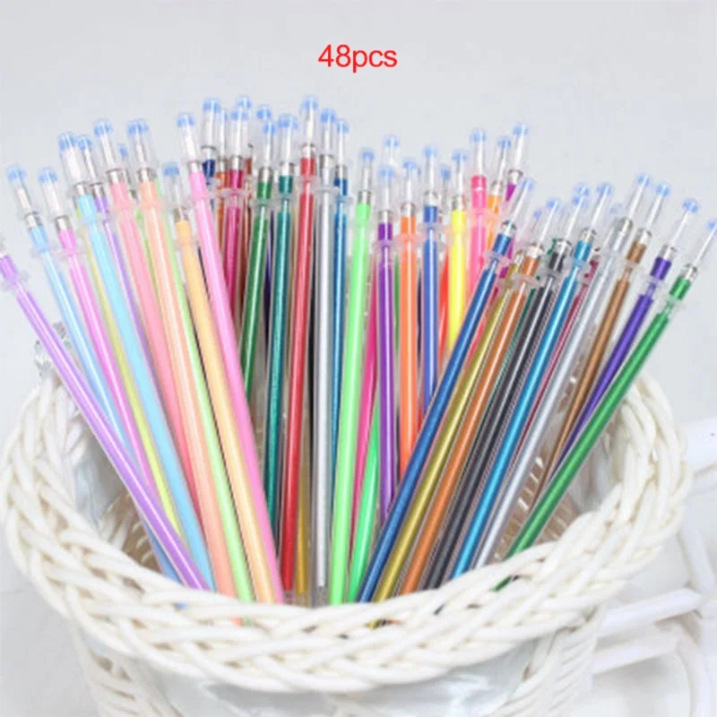 24/48 Office &amp School Home Decor DIY Fluorescent Gel Colorful Paintings Drawing Pen Party Brushes Refills Watercolor | Дом и сад