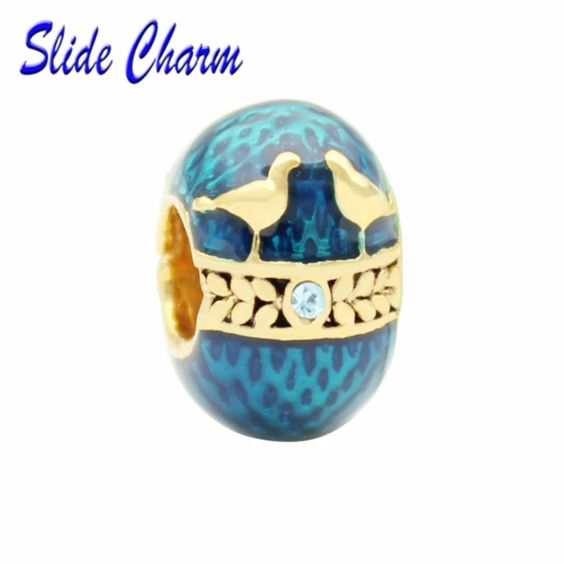 Сделай Сам дырка семейный Пасхальный подарок синяя эмаль и кристалл блестящий