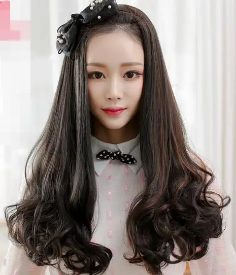 Девушки глава длинные волосы парик полу реалистичной мода основные пятно