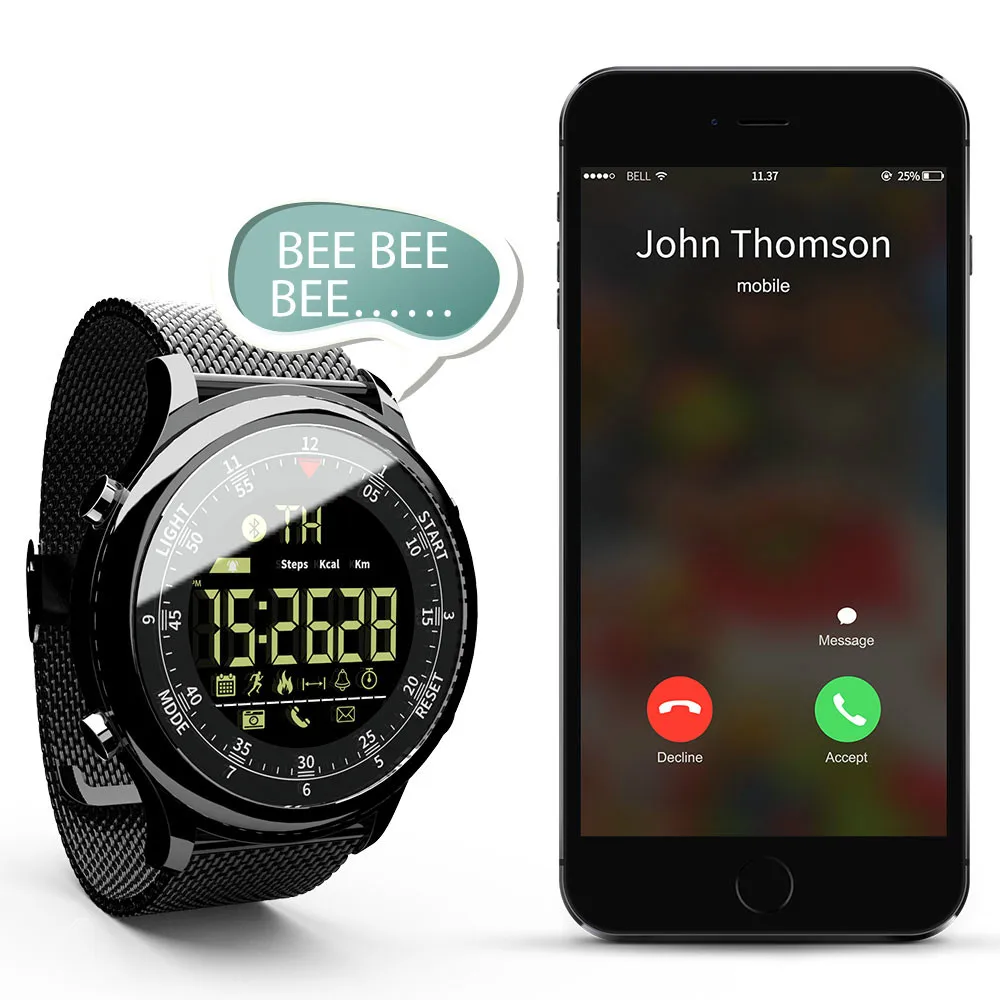 Смарт-часы с Bluetooth водонепроницаемые спортивные мужские цифровые часы