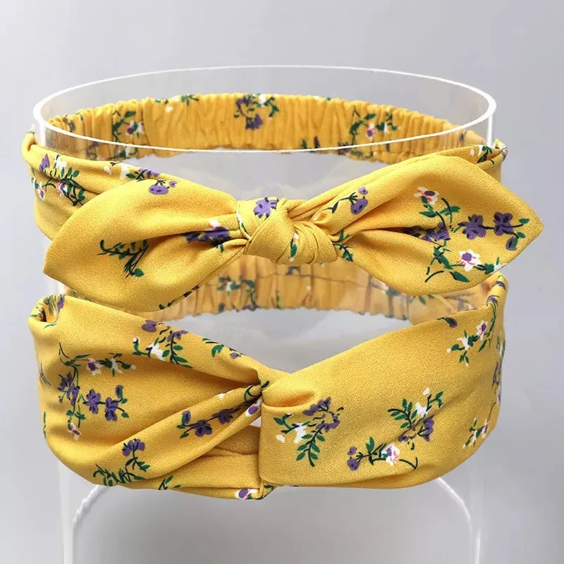 MIXIU 2pcs Mom And Baby Headbands Rabbit Ears Elastic Hair Bands Bow Print Hairbands Parent-child Accessories Kids Gifts | Детская