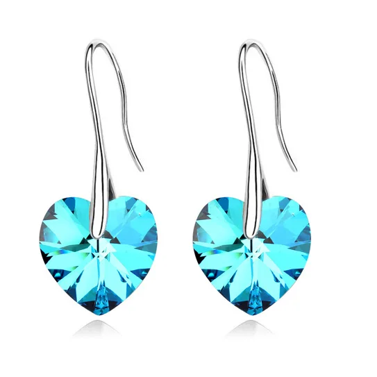 03 Корейские висячие серьги с кристаллами Swarovski для женщин,, серебряные серьги, вечерние ювелирные изделия, подарок для друзей - Окраска металла: 03