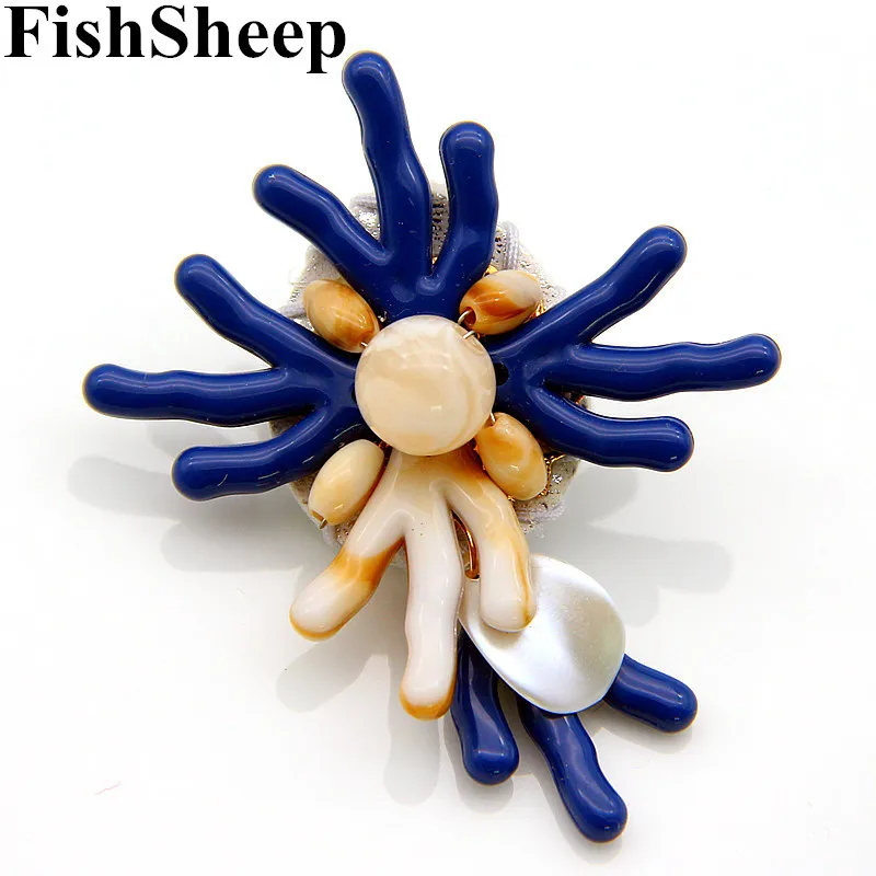 Женская винтажная Геометрическая брошь FishSheep большая акриловая в форме цветка из
