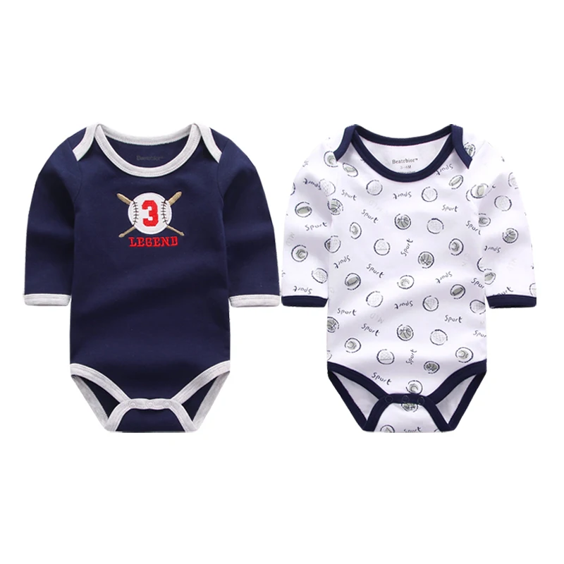 2 шт./лот оптовая продажа Одежда для новорожденных Детские боди с длинными