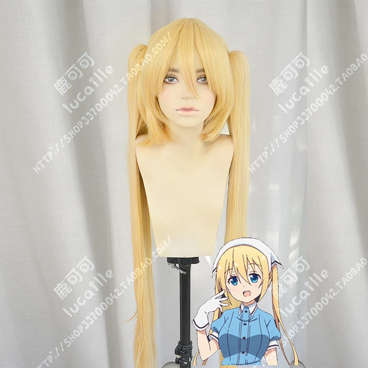 

Anime Blend S Kaho Hinata Cosplay Wig Long Golden Wavy Hair With Double Ponytails Heat Resistant Synthetic Hair Wigs + Wig Cap