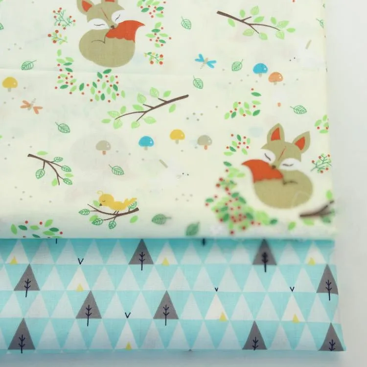 Sraekar лиса три угла деревья Хлопок Лоскутная Ткань DIY шитье стеганое жир четверти материал ребенок и ребенок постельные принадлежности Текстиль