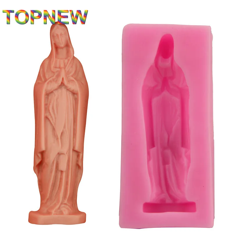 Еда Класс силиконовые Девы Марии 3D формы Мыло свечи Фондант торт украшение