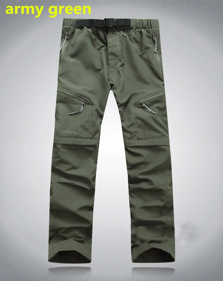 Army Green Facecozy мужские летние съемные штаны для улицы, быстросохнущие брюки с УФ-защитой, дышащие брюки для рыбалки и охоты, мужские брюки размера плюс - Цвет: Army Green