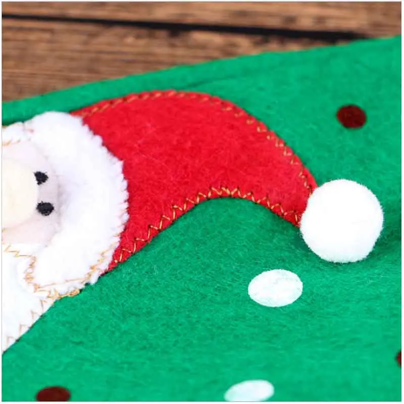 Красно зеленая ткань Let it Snow Merry Christmas Wine Wrap Table Decor Party Favor рождественские