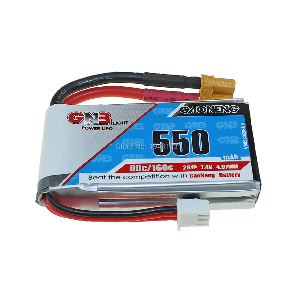 Gaoneng 2S 550mAh 7,4 V 80C/160C Lipo батарея JST XT30U-F XT60U-F разъем для FPV мини гоночный беспилотный Дрон с фиксированным крылом
