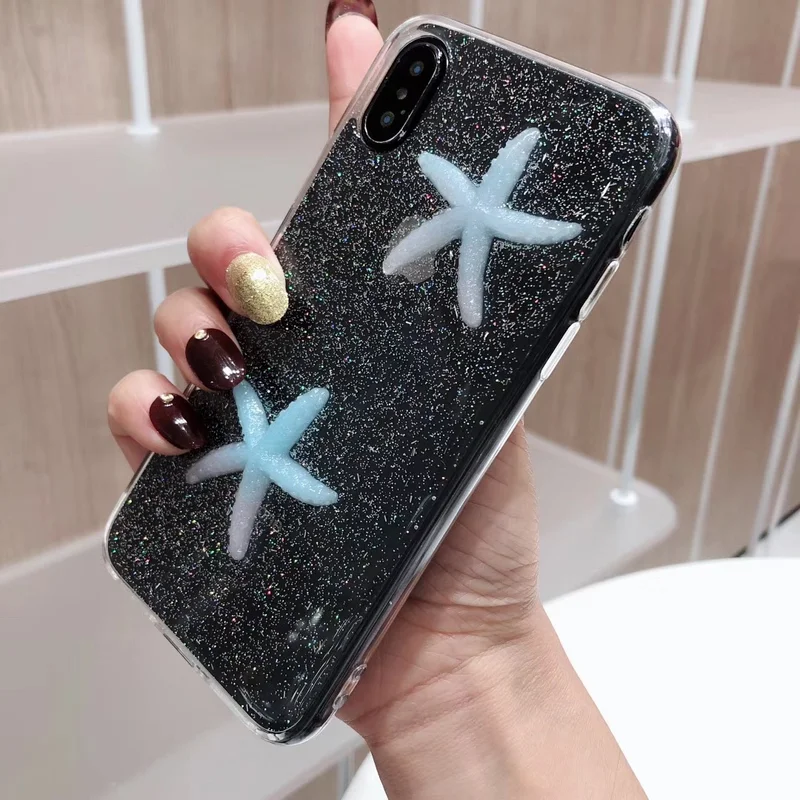 Эпоксидные блестки Starfish чехол для iPhone X 7 6 XS XR MAX 8 прозрачный мягкий из ТПУ 6S Plus |