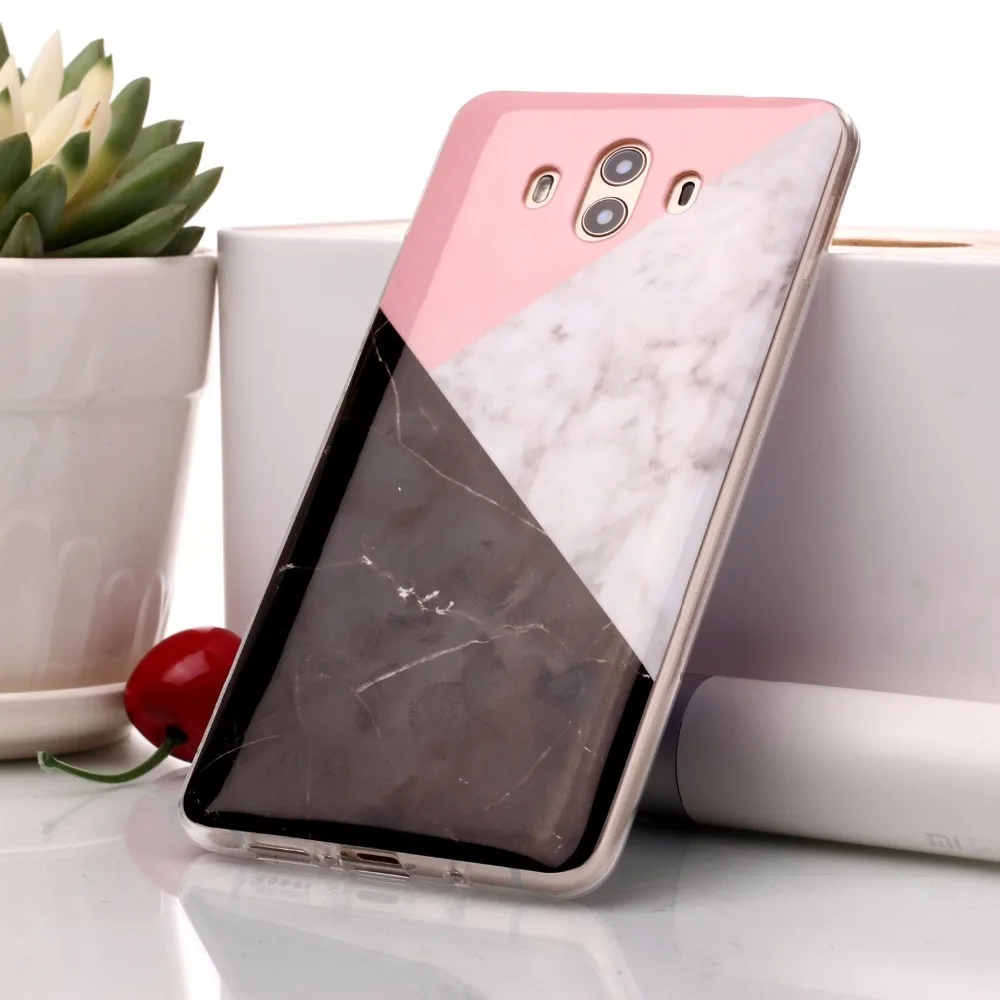 LANCASE For Huawei Mate 10 Case Silicone Glitter 3D Stone Pattern Soft TPU Marble Lite Pro Capa |